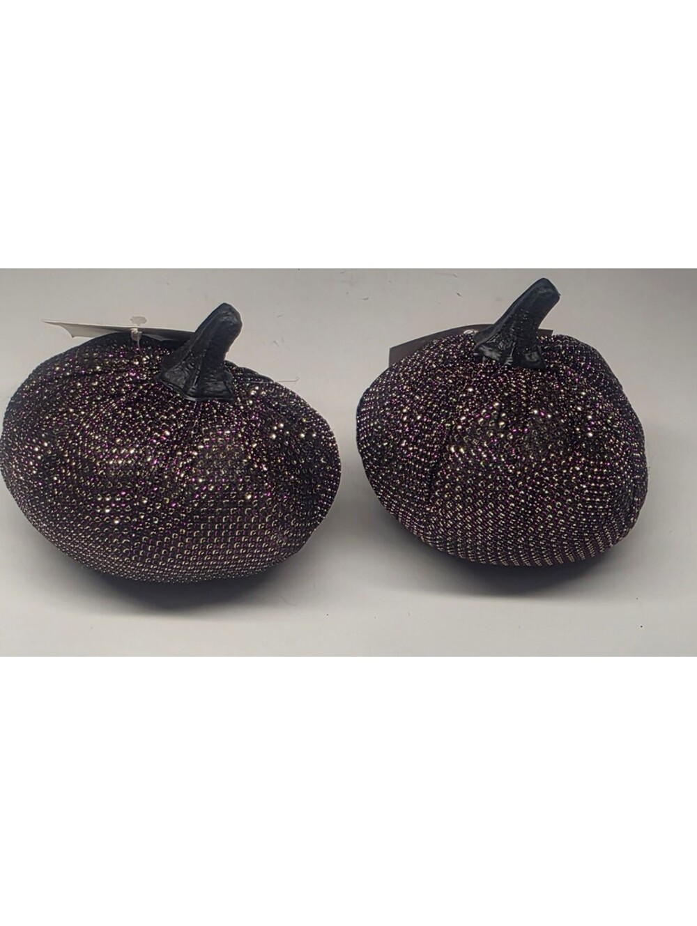 Fabric Stuffed Pumpkins Fall Farmhouse Decor 2 Pack 4" Decoration